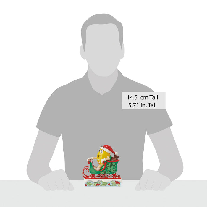 Enesco M&M'S Yellow Charact In Sleigh