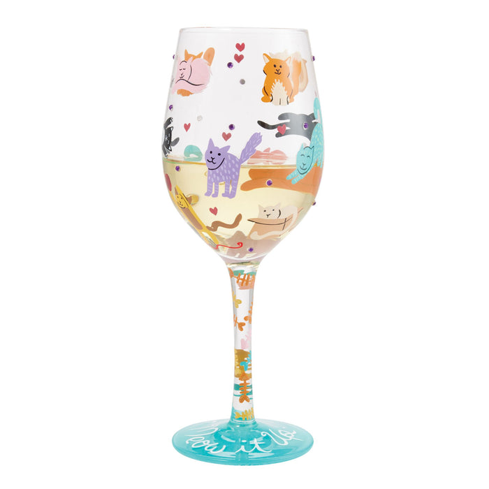 Enesco Meow It Up Wine Glass