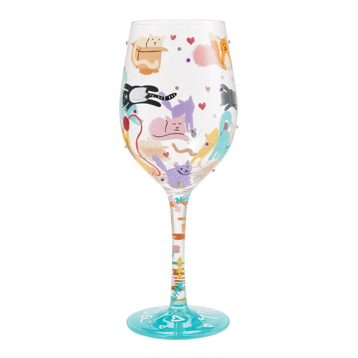 Enesco Meow It Up Wine Glass