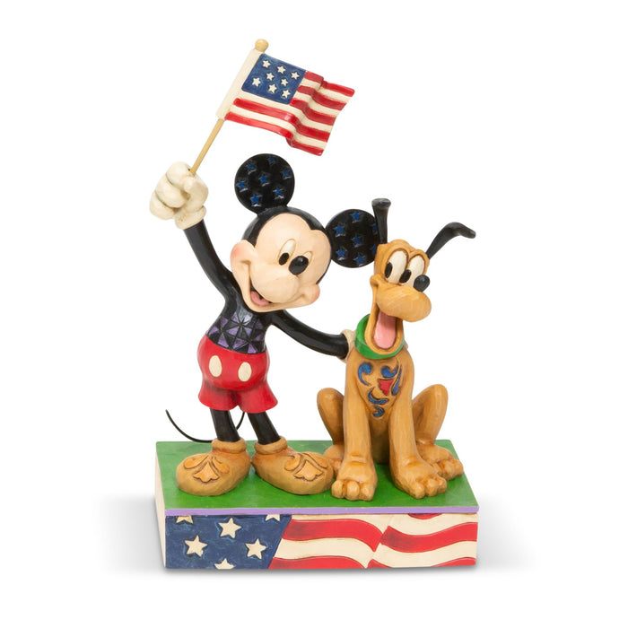 Enesco Mickey And Pluto Patriotic