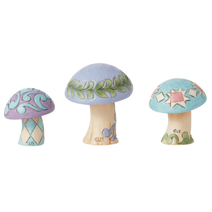Enesco Mushrooms Set Of 3 Figurines