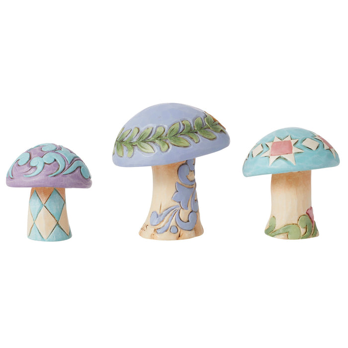 Enesco Mushrooms Set Of 3 Figurines