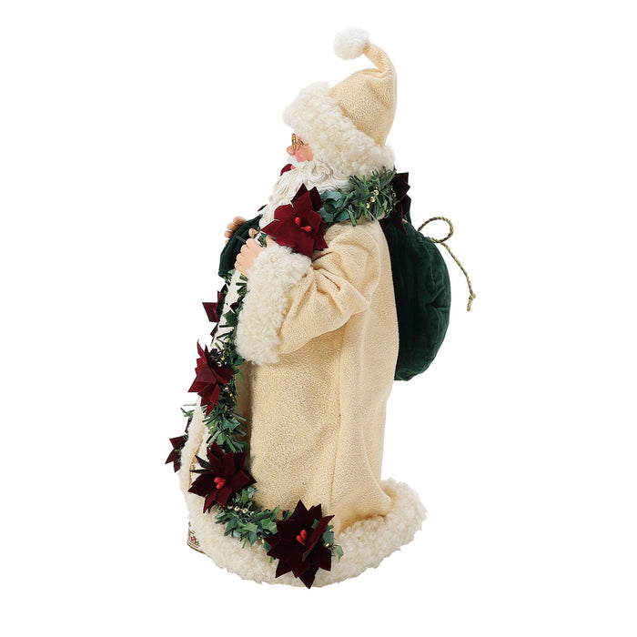 Enesco Old World Poinsettia Santa