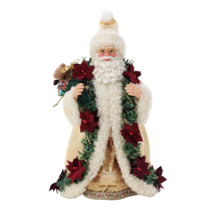 Enesco Old World Poinsettia Santa