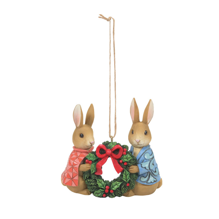 Enesco Peter & Flopsy with WreathOrn