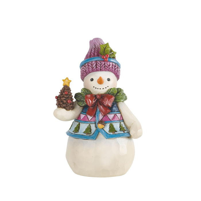 Enesco Pint Sized Snowman w/Pinecone