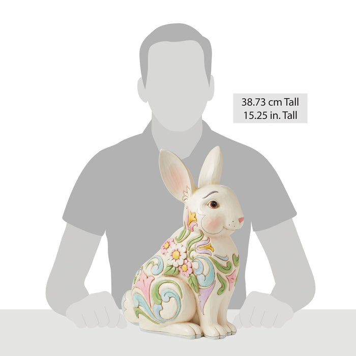 Enesco Planter White Floral Rabbit