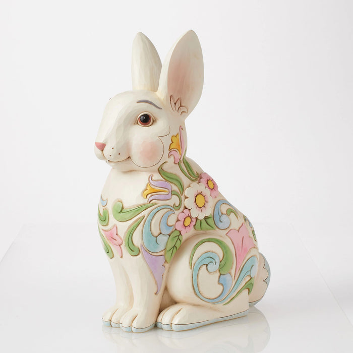 Enesco Planter White Floral Rabbit