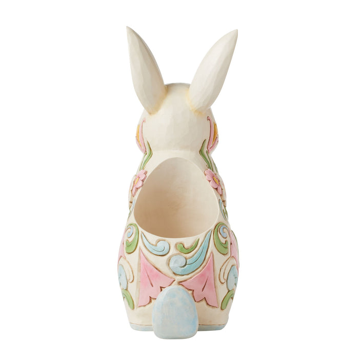 Enesco Planter White Floral Rabbit