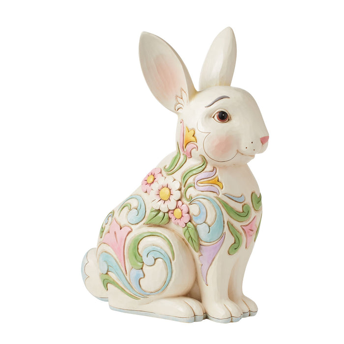 Enesco Planter White Floral Rabbit