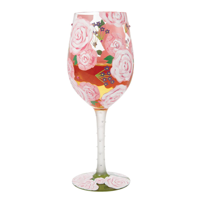 Enesco Pretty As A Peony Wine Glass