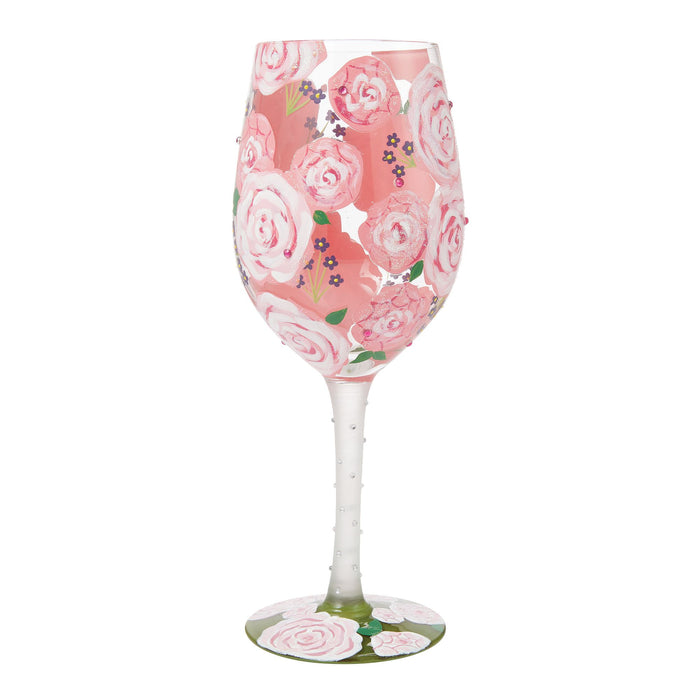 Enesco Pretty As A Peony Wine Glass
