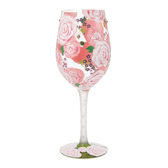 Enesco Pretty as a Peony Wine Glass