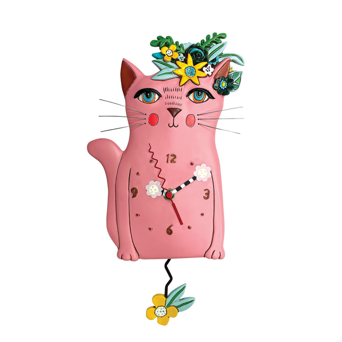 Enesco Pretty Kitty Pink Clock