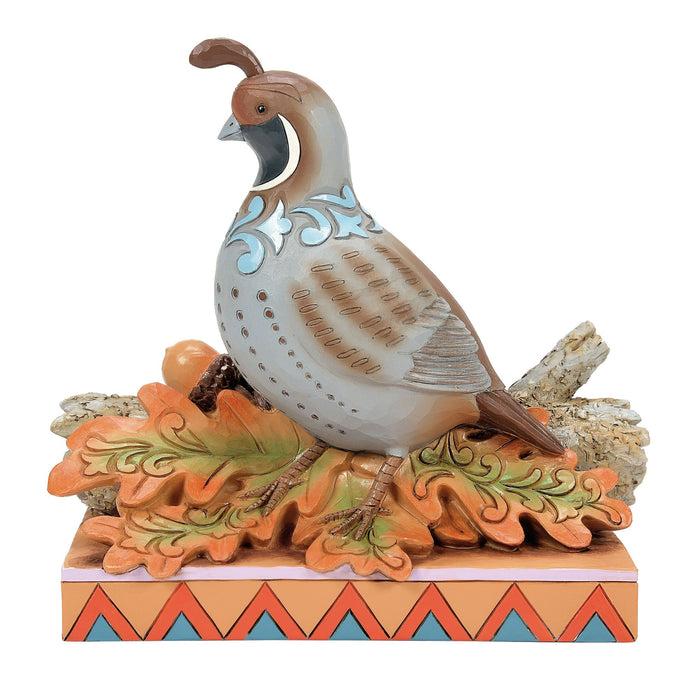 Enesco Quail Sitting on Leaves Fig