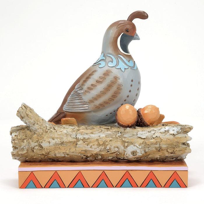 Enesco Quail Sitting On Leaves Fig