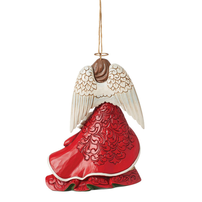 Enesco Red Angel With Cardinals Orn