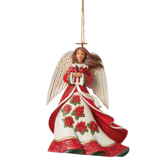 Enesco Red Angel with Cardinals Orn