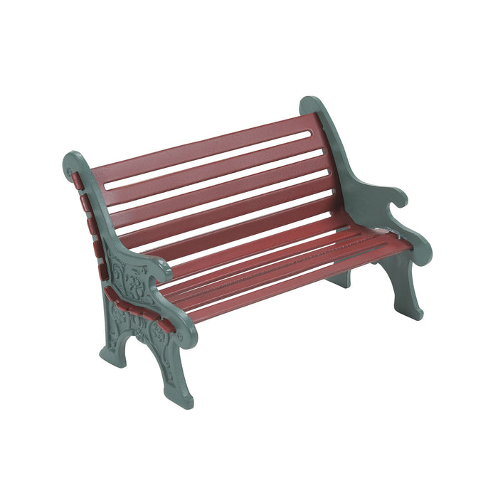 Enesco Red Wrought Iron Park Bench