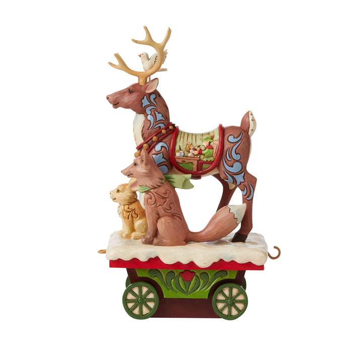 Enesco Reindeer And Animals Train Car