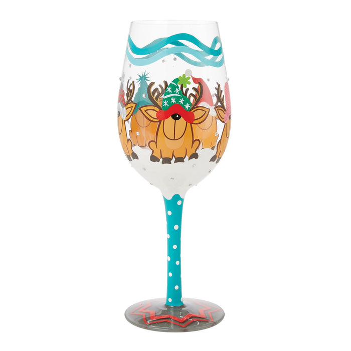 Enesco Reindeer Games Wine Glass