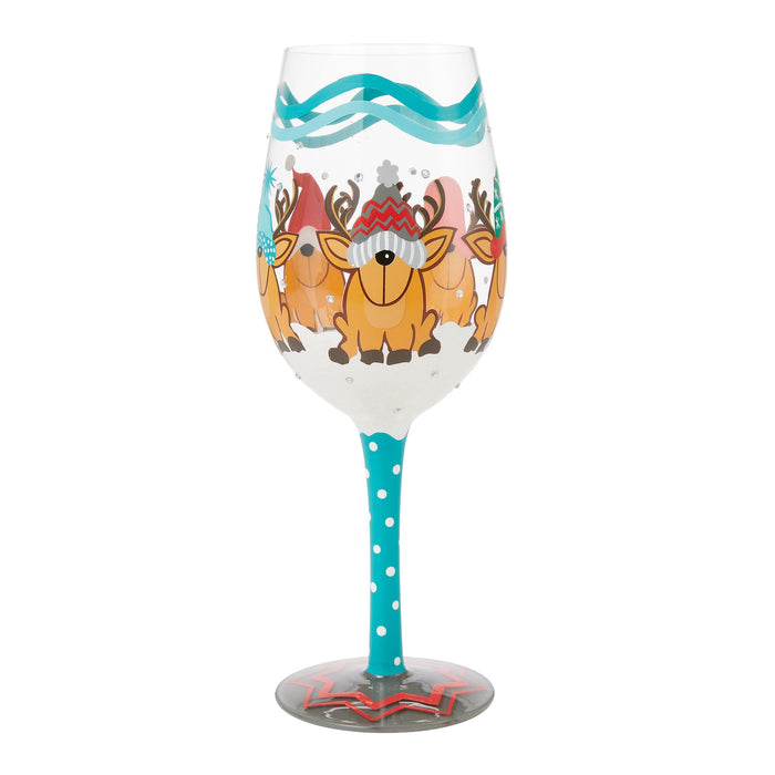 Enesco Reindeer Games Wine Glass