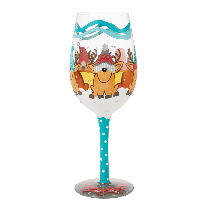 Enesco Reindeer Games Wine Glass
