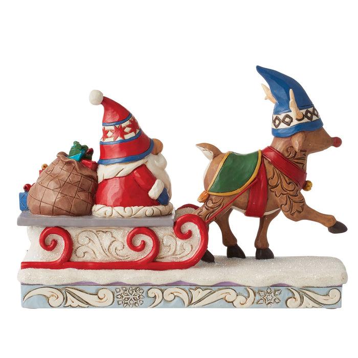 Enesco Reindeer Pulling Gnome Sled
