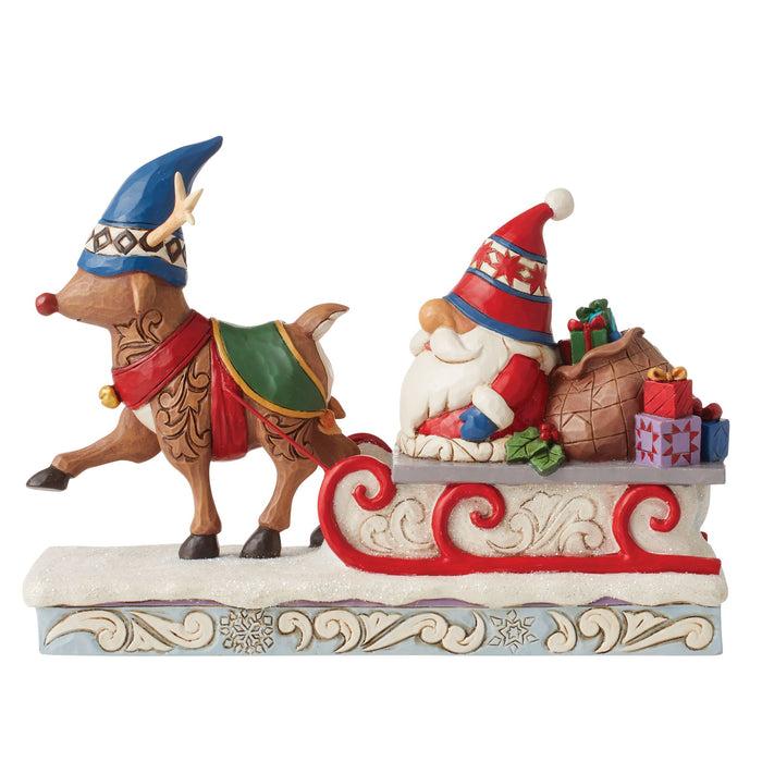 Enesco Reindeer Pulling Gnome Sled