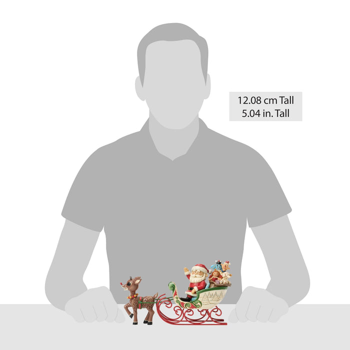 Enesco Rudolph Pulling Santa In Sled