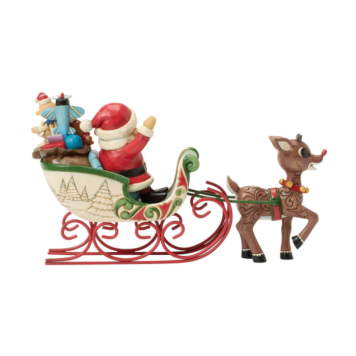 Enesco Rudolph Pulling Santa In Sled