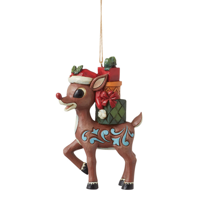 Enesco Rudolph With Stacked Presents