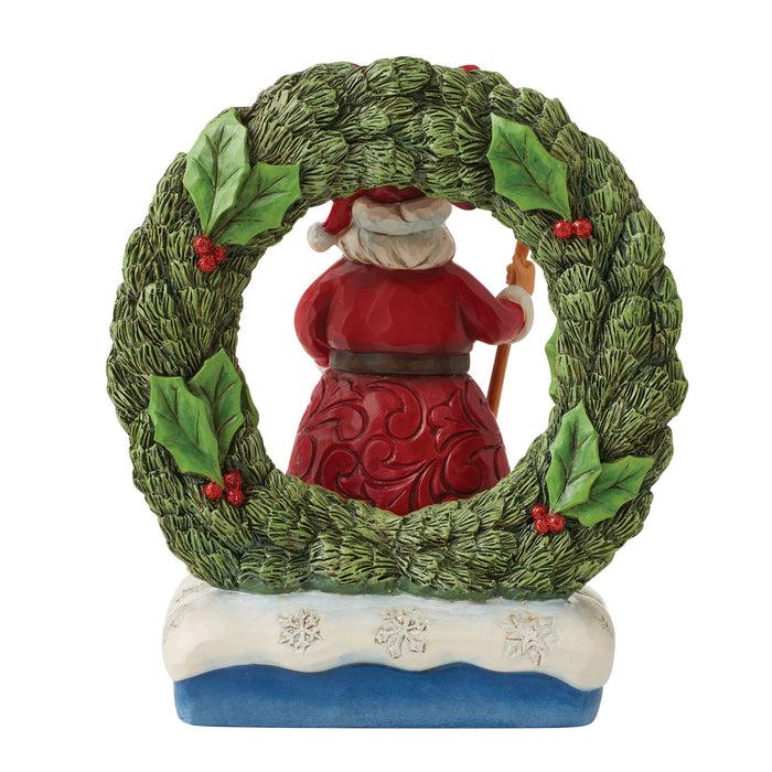 Enesco Santa By Light-Up Wreath