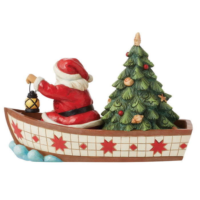 Enesco Santa In Boat With Tree Fig