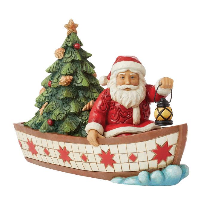 Enesco Santa In Boat With Tree Fig