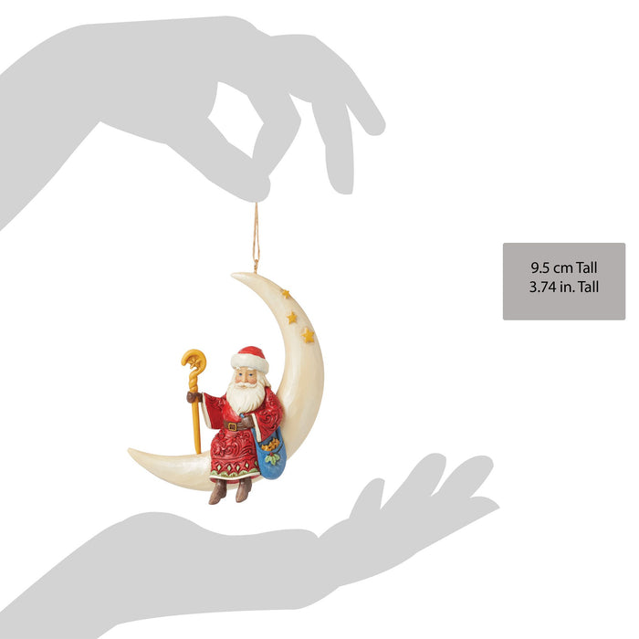 Enesco Santa In Moon Ornament