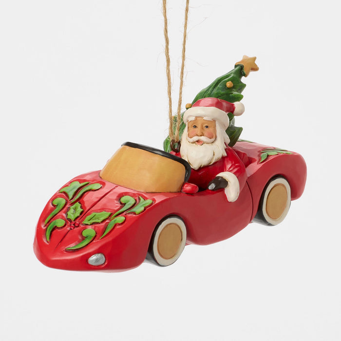 Enesco Santa In Sports Car Ornament