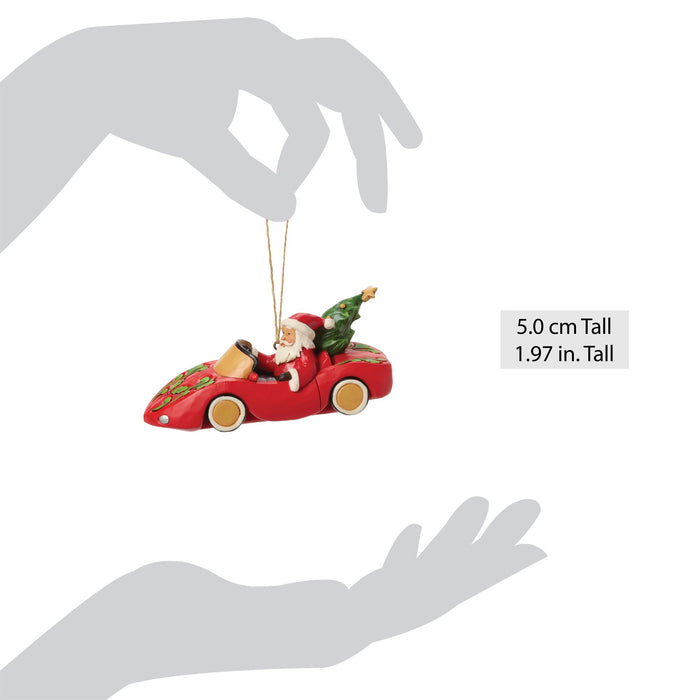 Enesco Santa In Sports Car Ornament