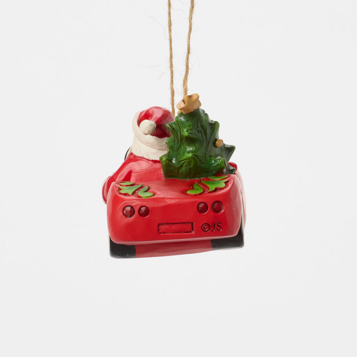 Enesco Santa In Sports Car Ornament