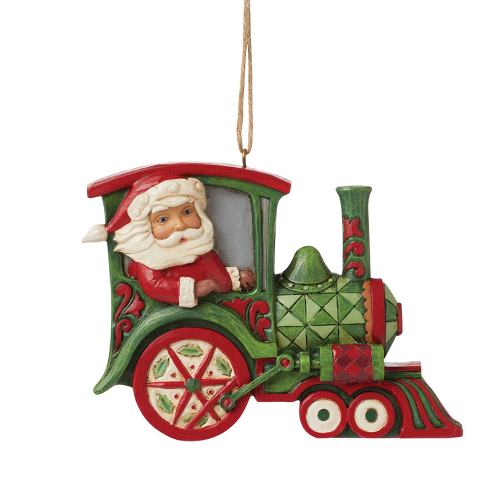 Enesco Santa in Train Ornament