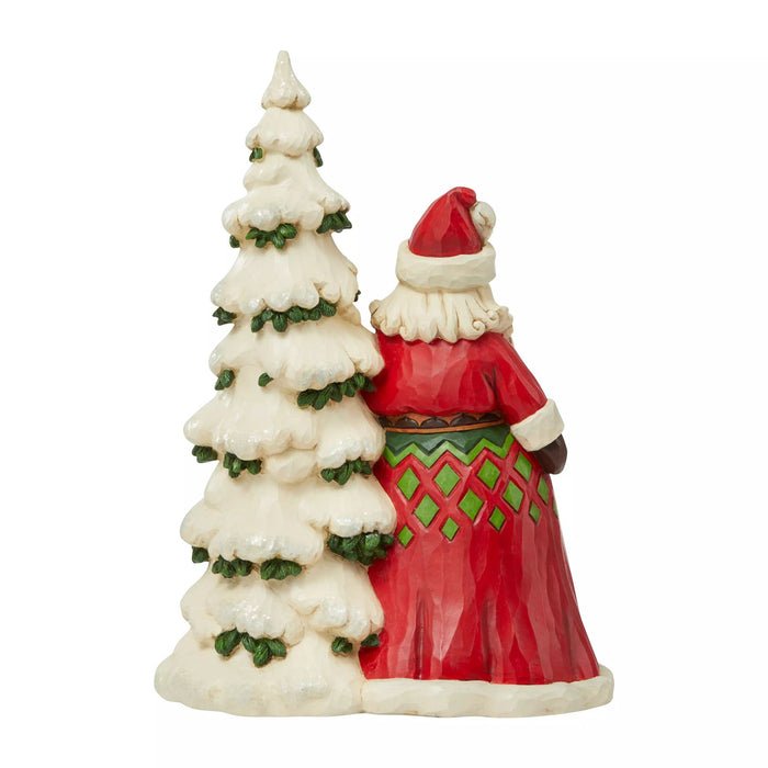 Enesco Santa Next To Tree With Toybag