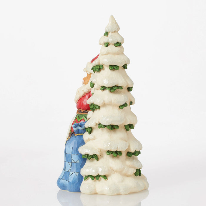 Enesco Santa Next To Tree With Toybag