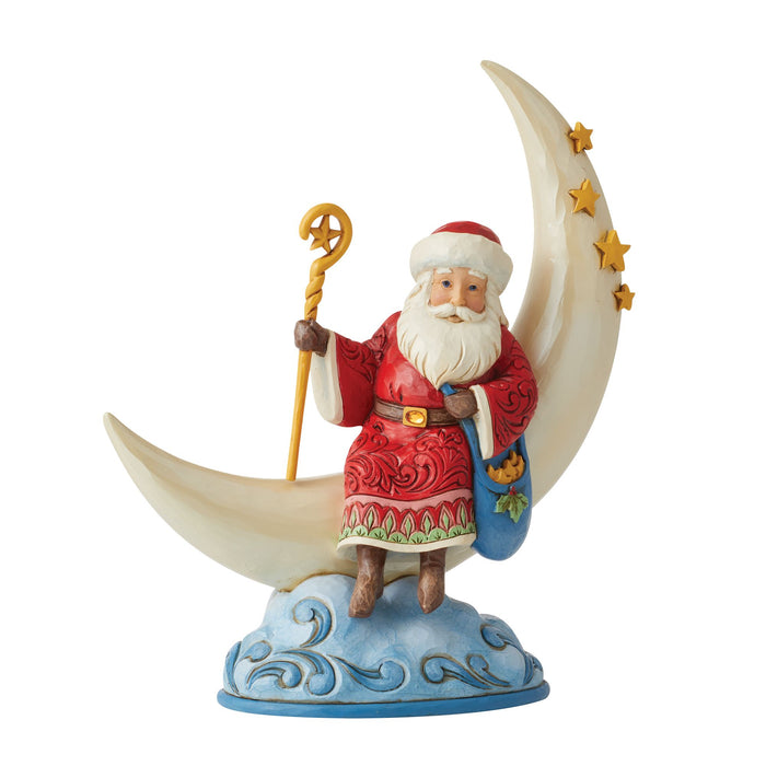 Enesco Santa On Cresent Moon Figurine