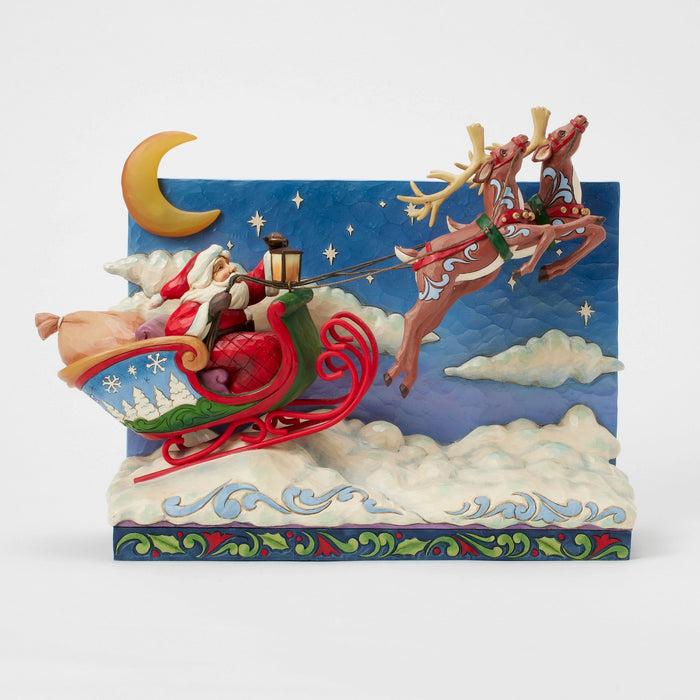 Enesco Santa Sleigh With Reindeer LED