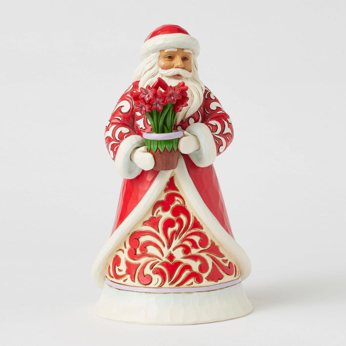 Enesco Santa With Blooming Amaryllis