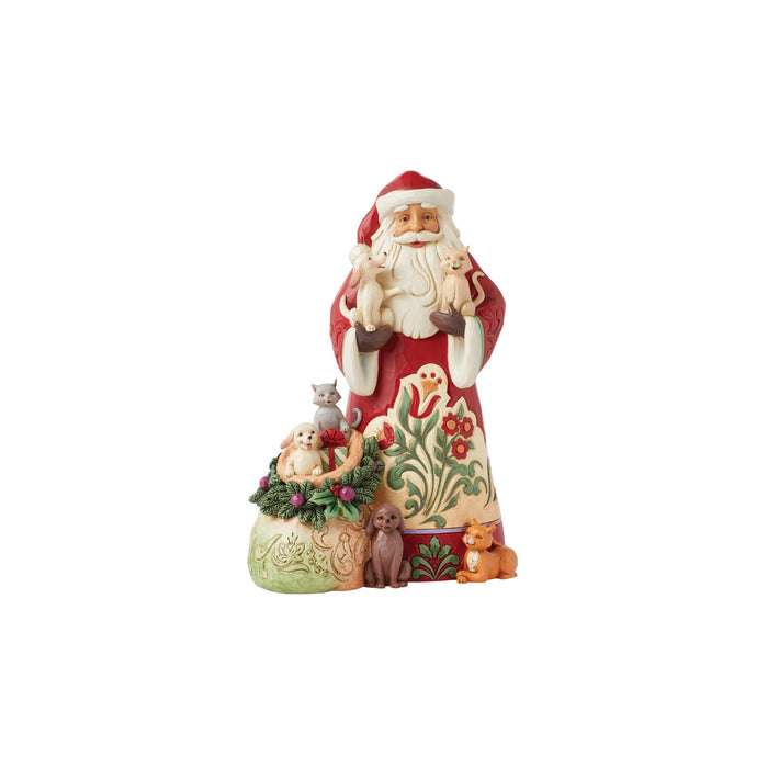 Enesco Santa with Pets Figurine