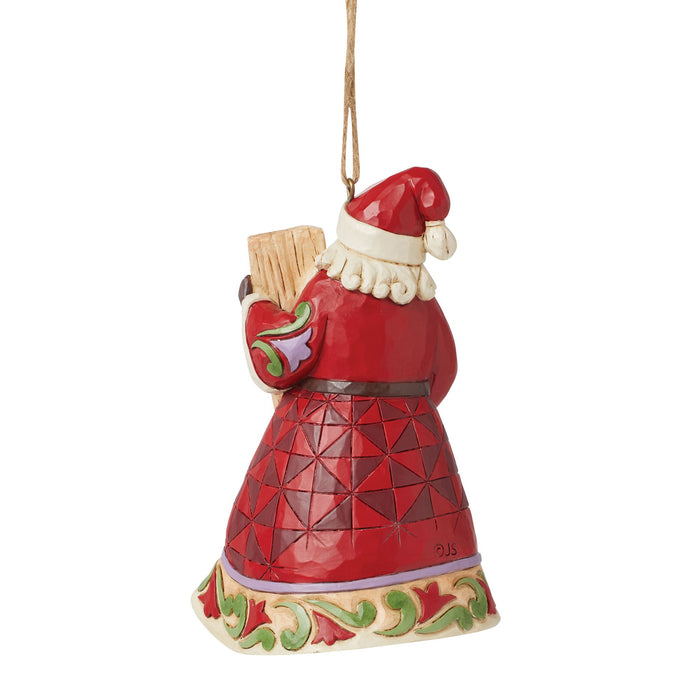 Enesco Santa With Porch Board Orn