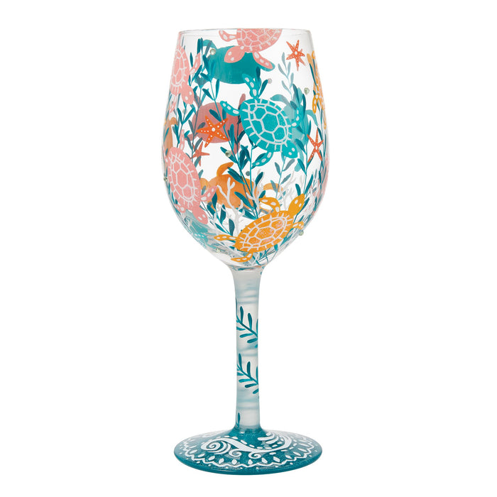 Enesco Sea Turtle Delight Wine Glass