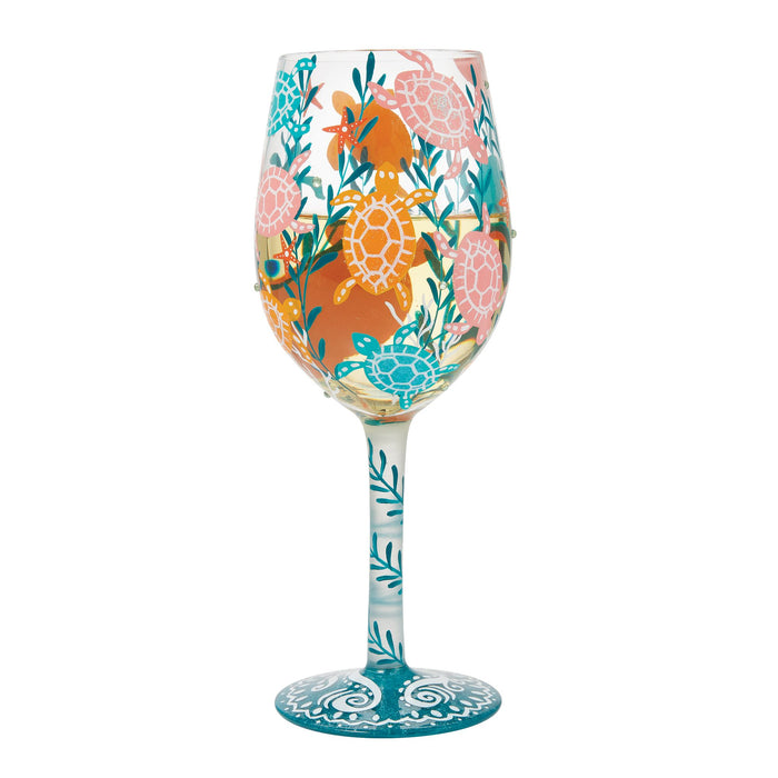 Enesco Sea Turtle Delight Wine Glass