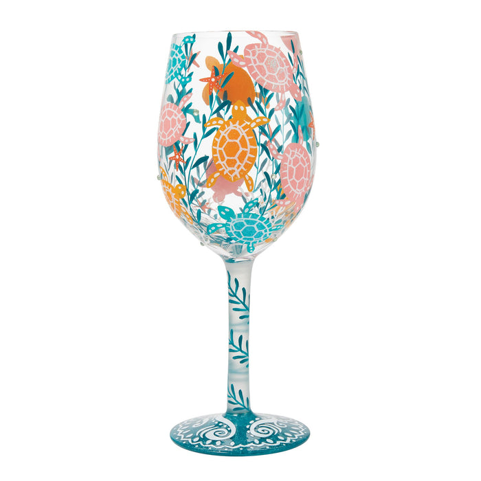 Enesco Sea Turtle Delight Wine Glass